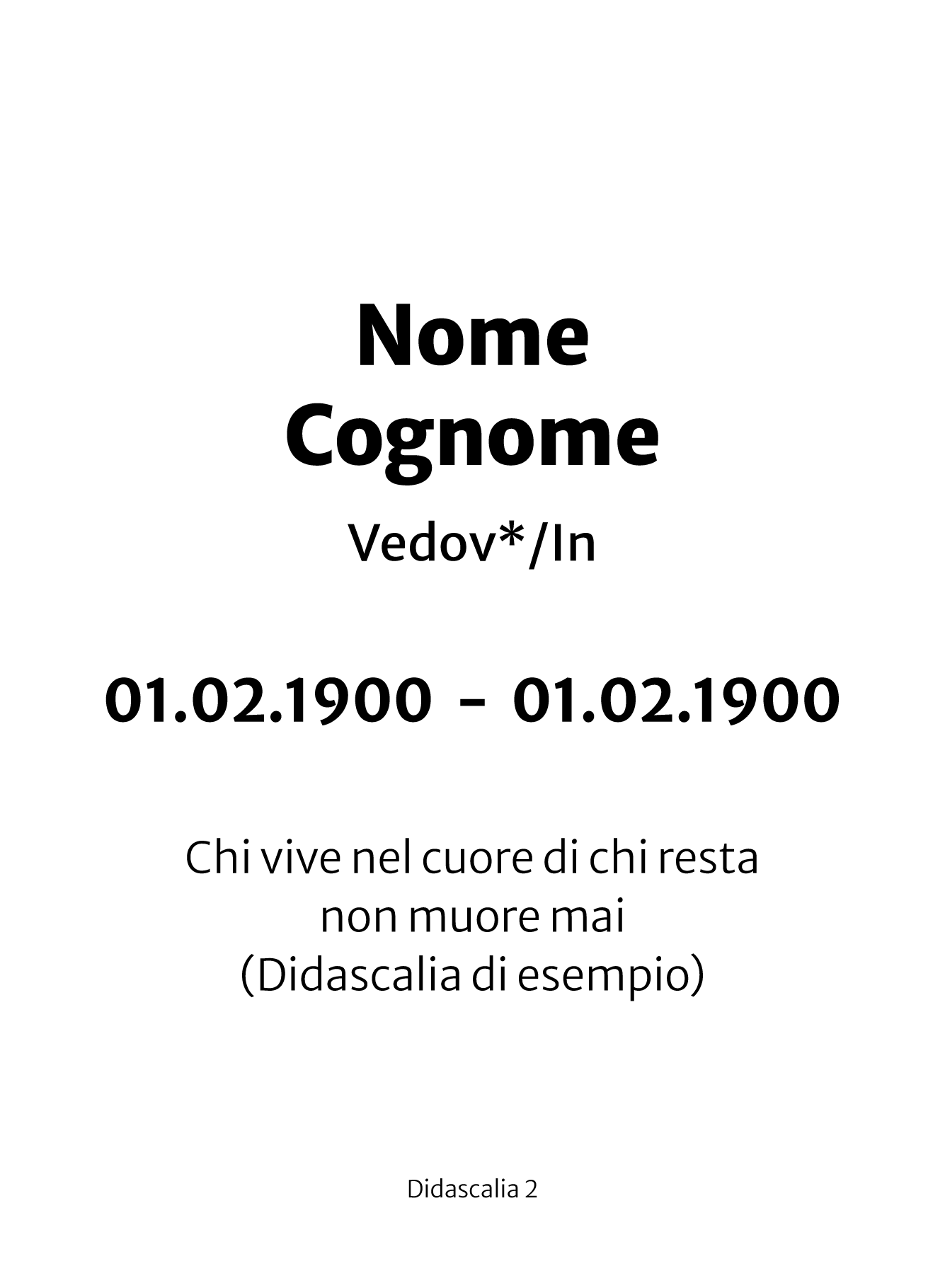 Ricordini Lutto Personalizzati - f000c-10x15-plastifiicato