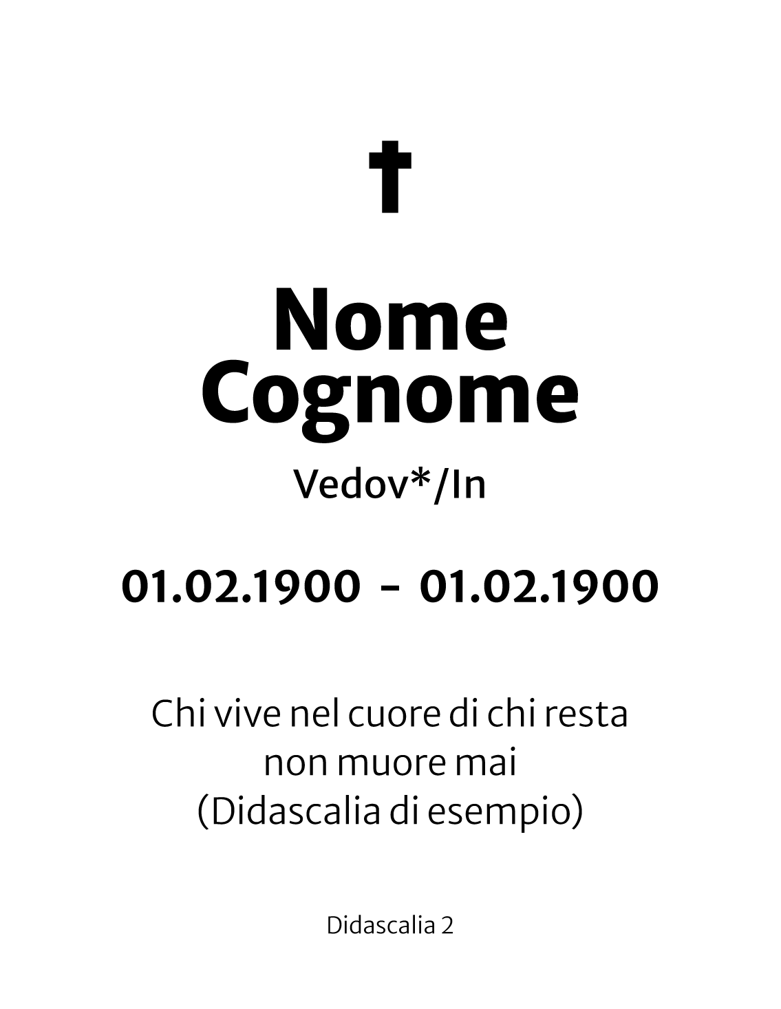 Ricordini Lutto Personalizzati - f000r-9x12-plastifiicato