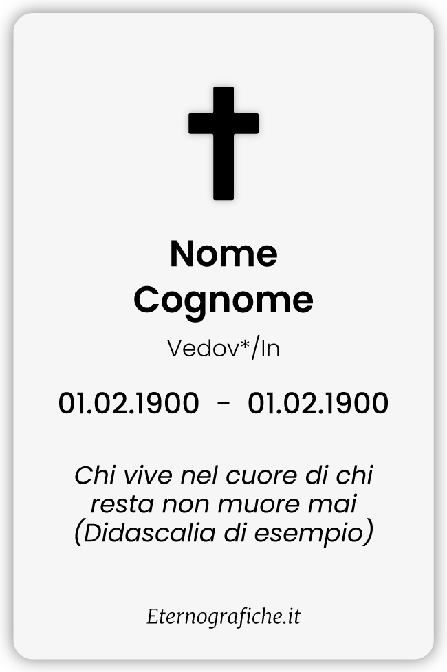 Ricordini Lutto Personalizzati - F001-5x8-plastificato