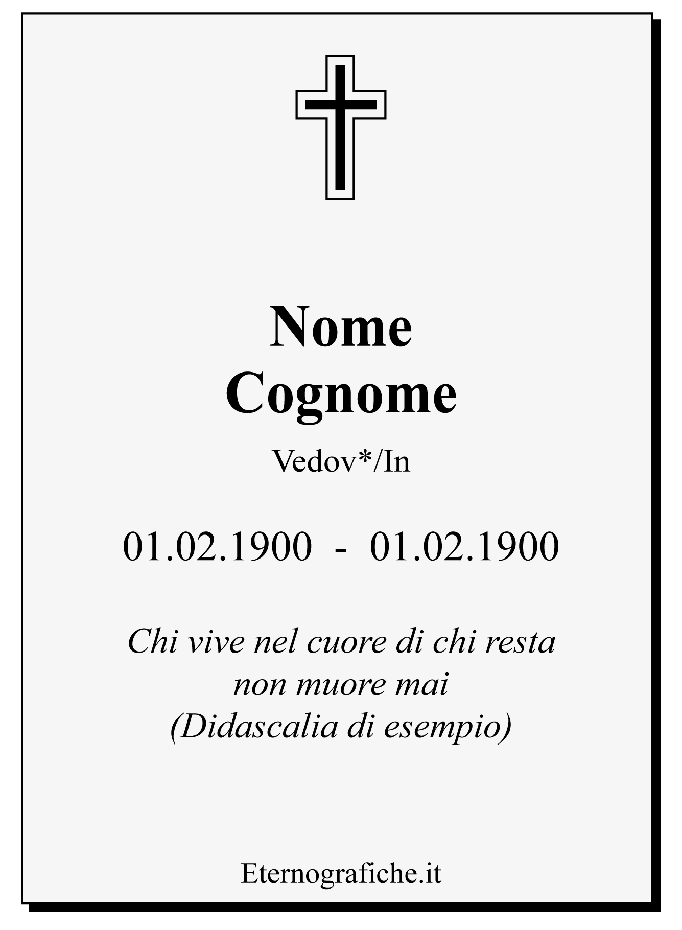 Ricordini Lutto Personalizzati - f002-10x15-imbustato