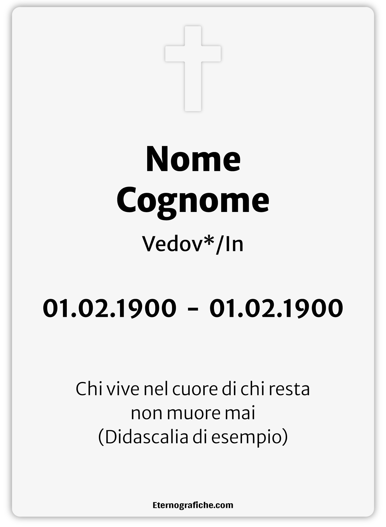 Ricordini Lutto Personalizzati - f003-10x15-plastifiicato