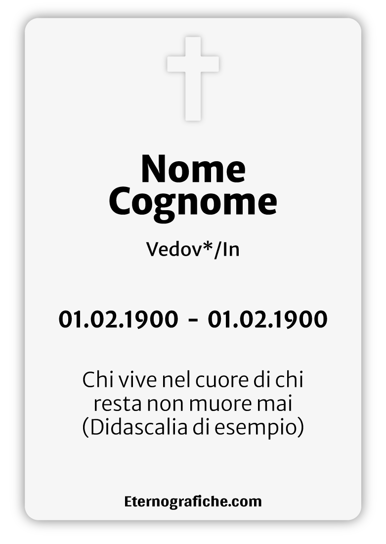 Ricordini Lutto Personalizzati - f003-6x9-imbustato