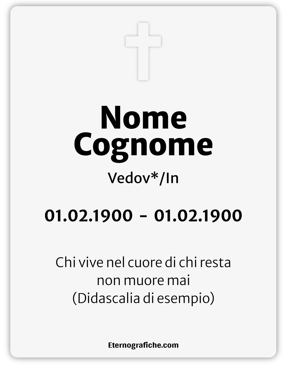 Ricordini Lutto Personalizzati - f003-9x12-plastifiicato