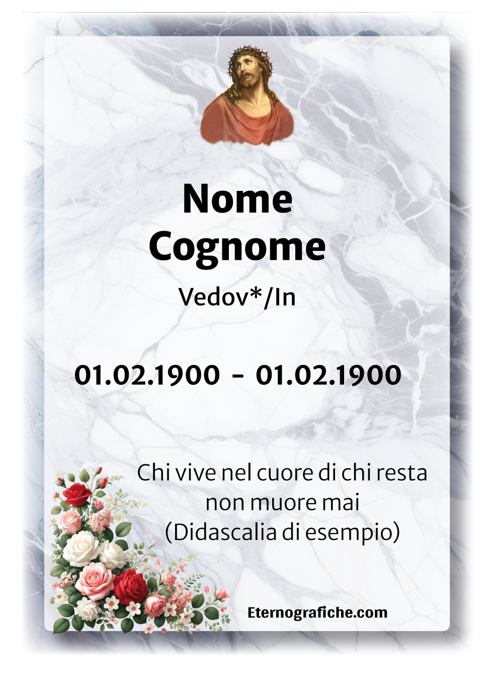 Ricordini Lutto Personalizzati - f006-8x11-imbustato