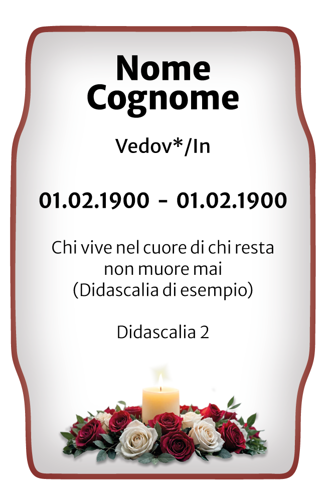 Ricordini Lutto Personalizzati - f007-5x8-plastifiicato