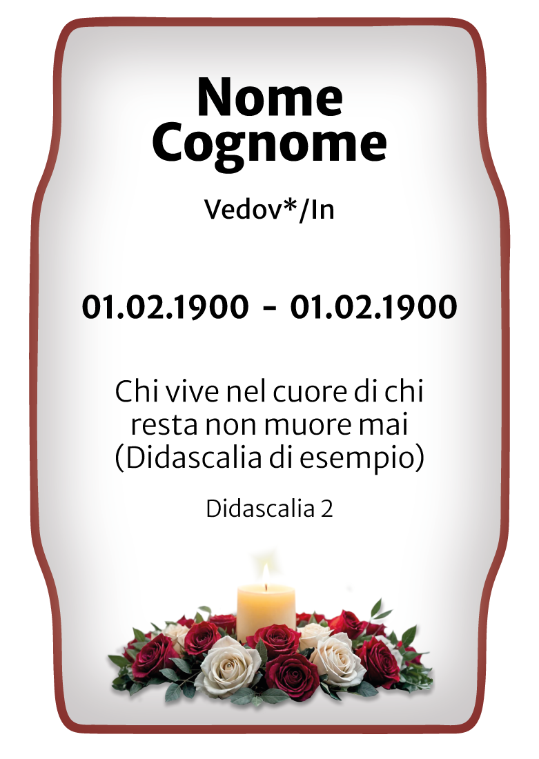 Ricordini Lutto Personalizzati - f007-6x9-imbustato