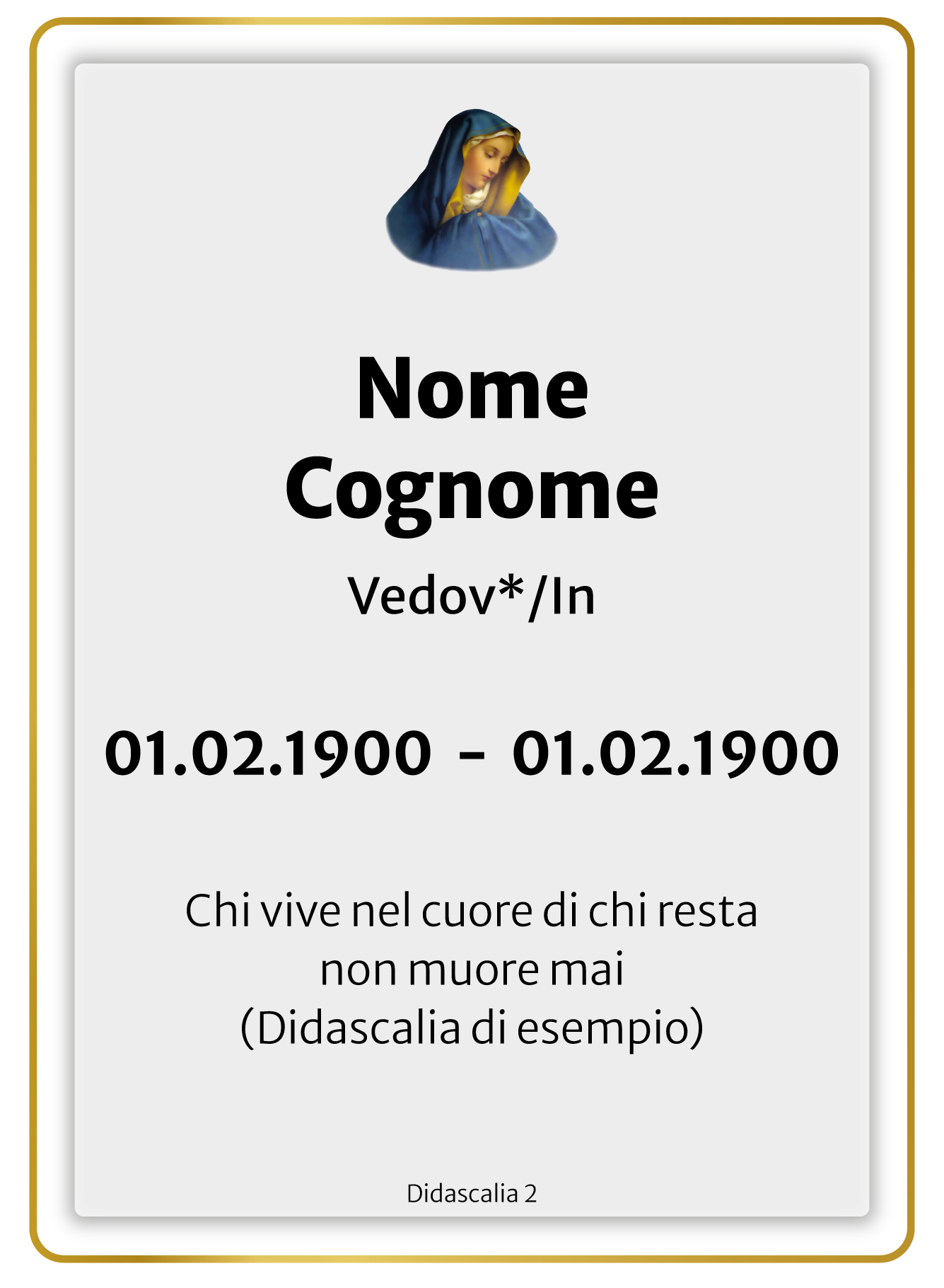 Ricordini Lutto Personalizzati - F008-10x15-plastifiicato