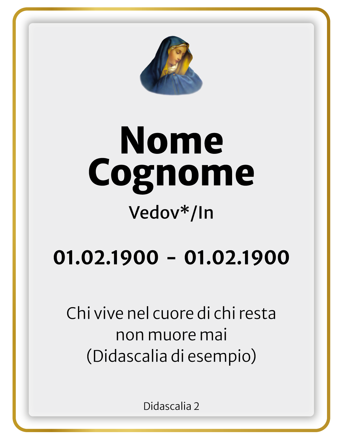 Ricordini Lutto Personalizzati - F008-9x12-plastifiicato