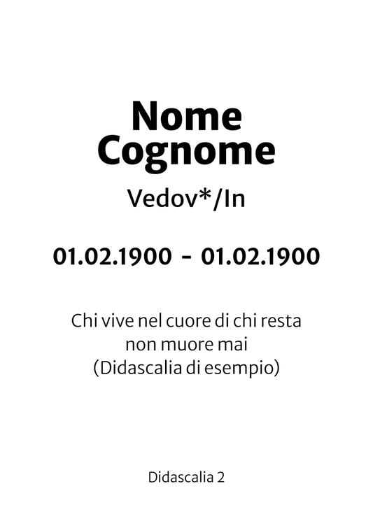 Ricordini Lutto Personalizzati - f000c-7x10-plastifiicato