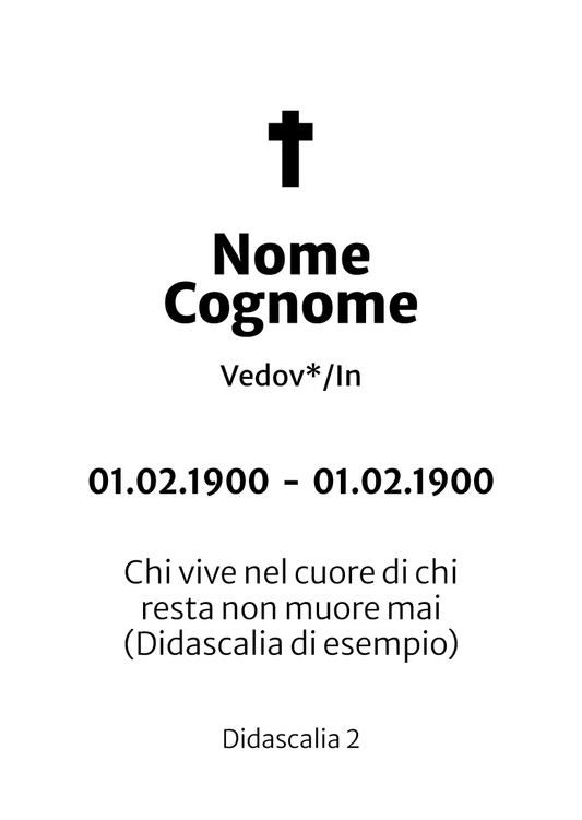 Ricordini Lutto Personalizzati - f000r-6x9-plastifiicato