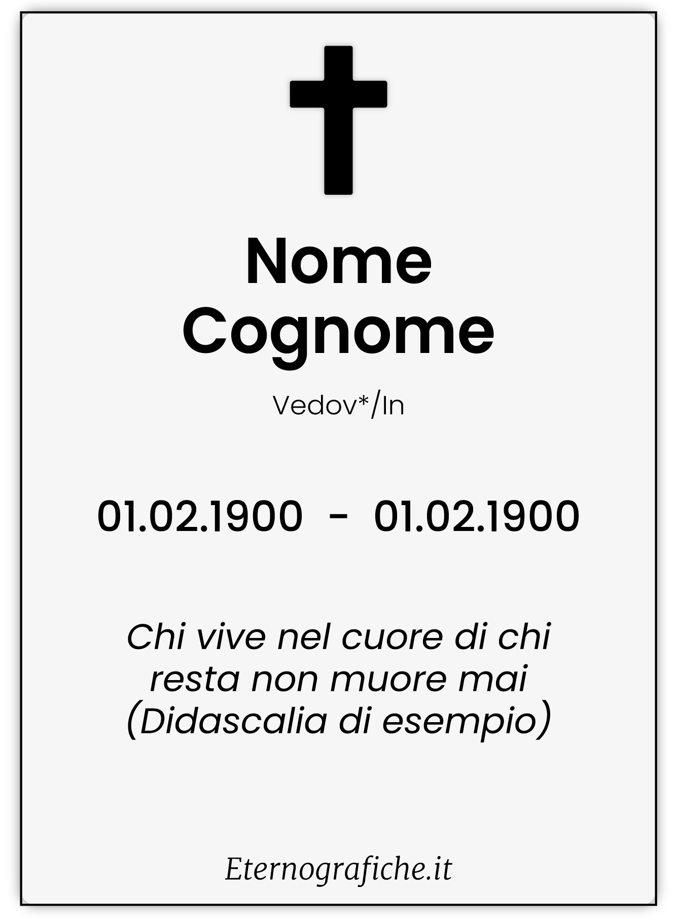 Ricordini Lutto Personalizzati - F001-10x15-imbustato