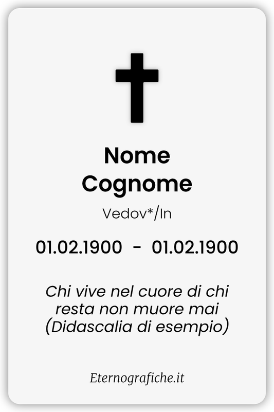 Ricordini Lutto Personalizzati - F001-5x8-plastificato