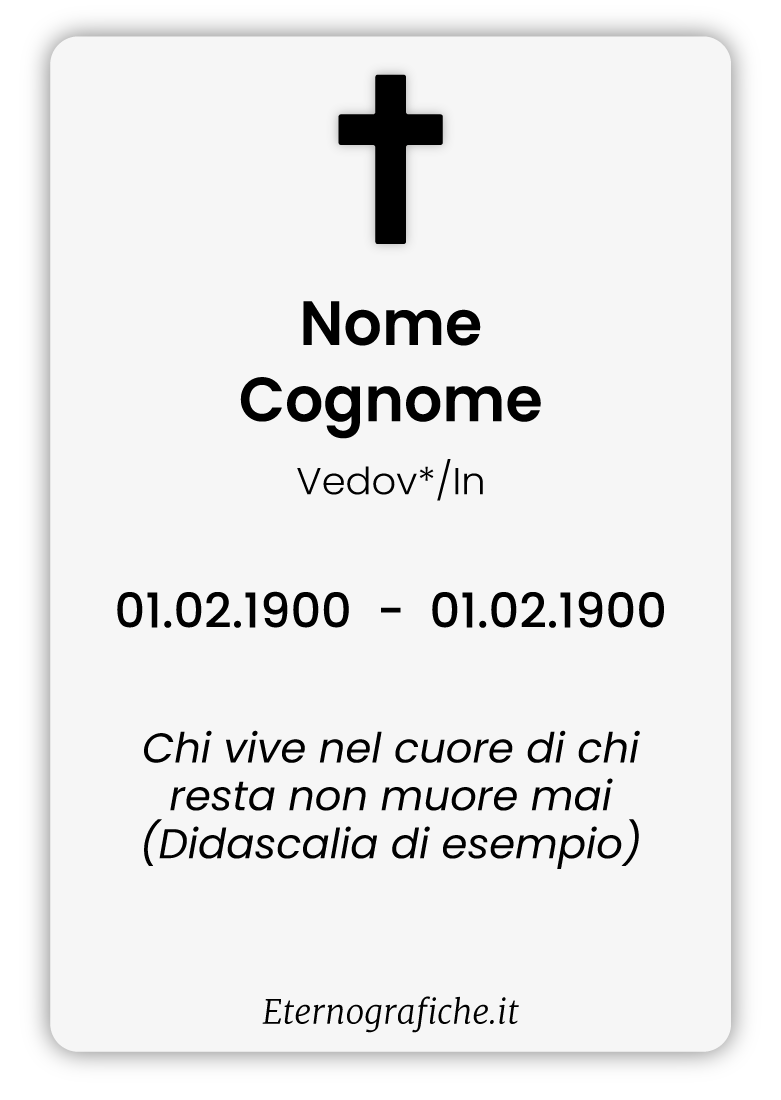 Ricordini Lutto Personalizzati - F001-6x9-imbustato