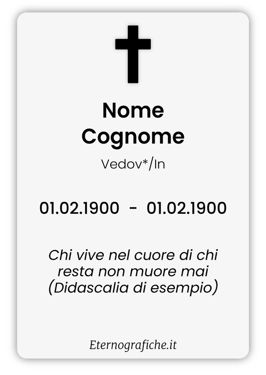 Ricordini Lutto Personalizzati - F001-6x9-imbustato