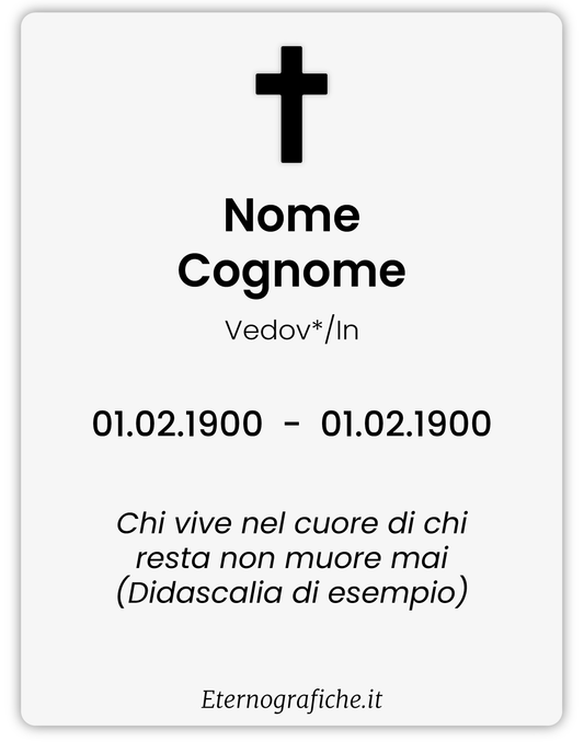 Ricordini Lutto Personalizzati - F001-9x12-plastificato