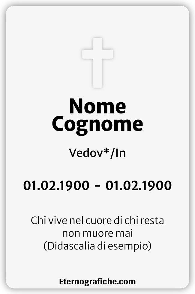 Ricordini Lutto Personalizzati - f003-5x8-plastifiicato