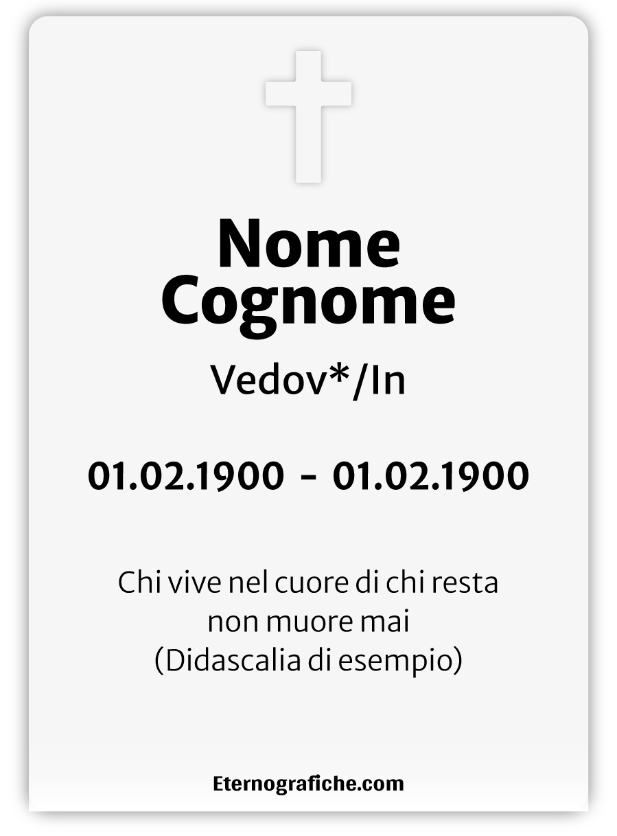 Ricordini Lutto Personalizzati - f003-7x10-plastifiicato