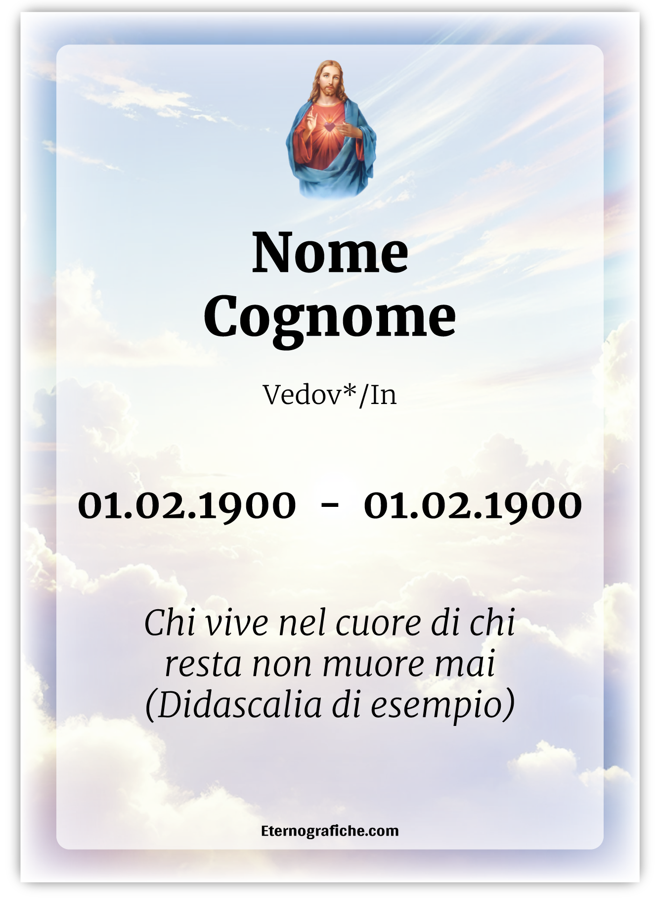 Ricordini Lutto Personalizzati - f005-10x15-imbustato