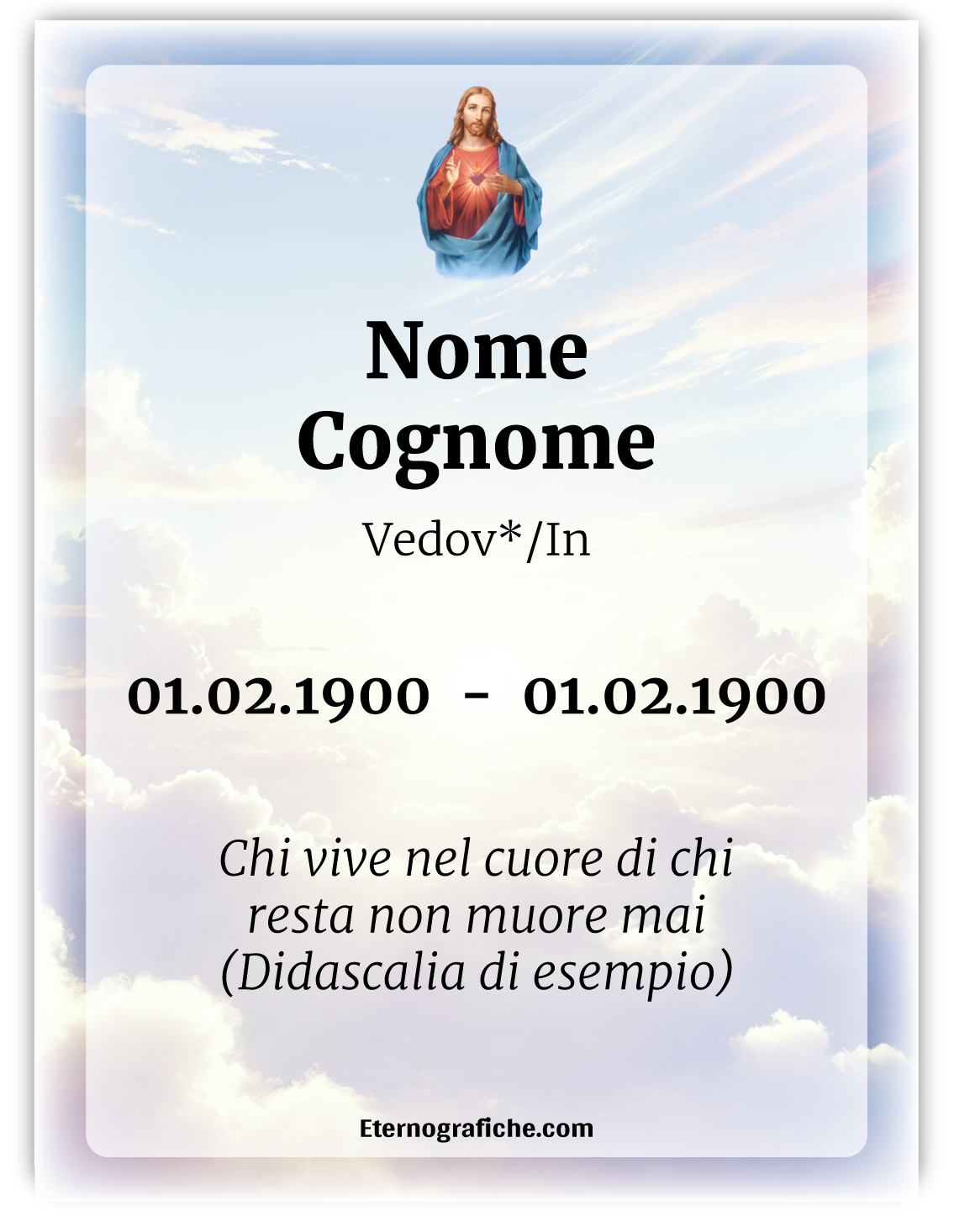 Ricordini Lutto Personalizzati - f005-9x12-imbustato