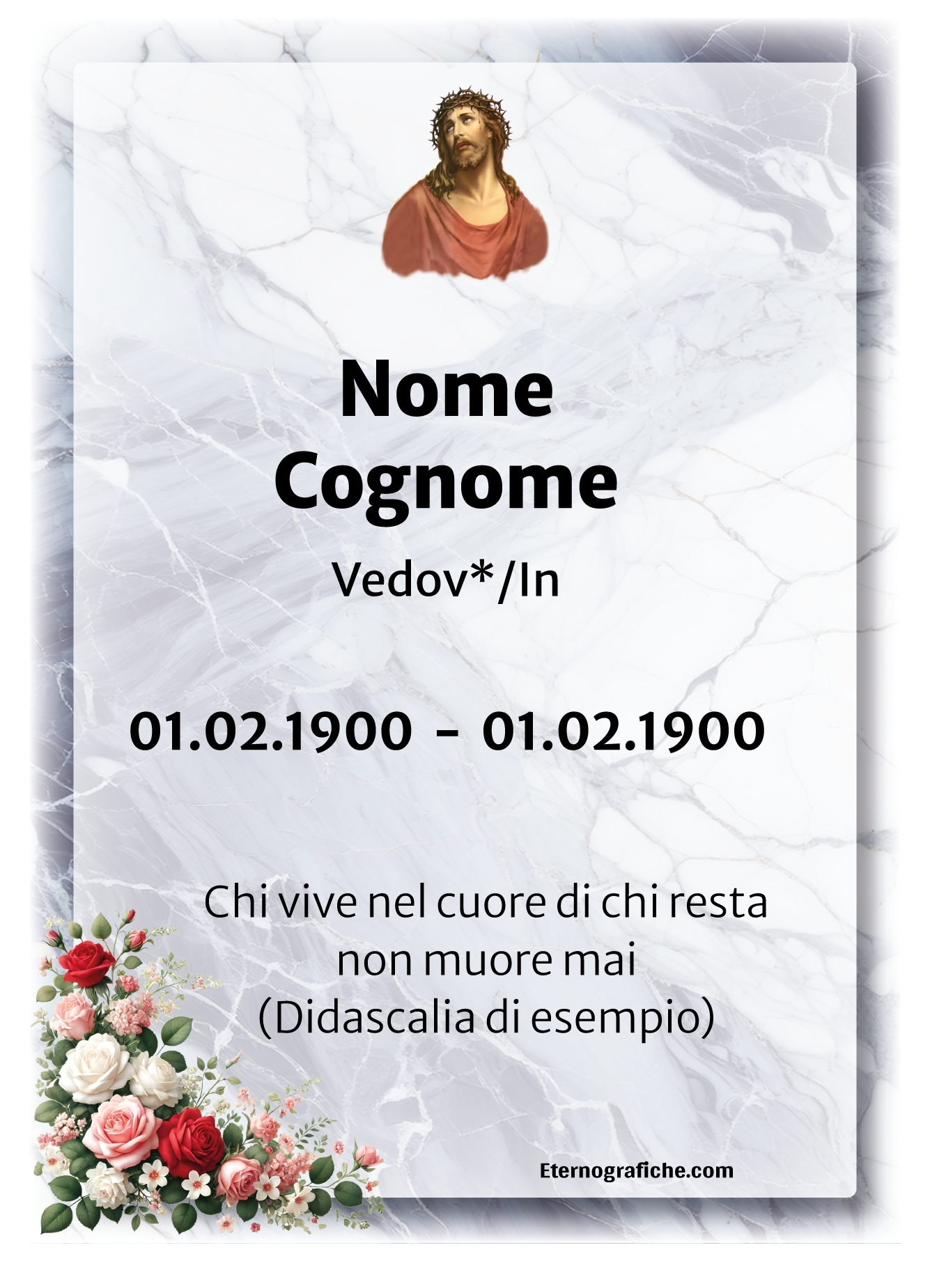 Ricordini Lutto Personalizzati - f006-10x15-plastifiicato