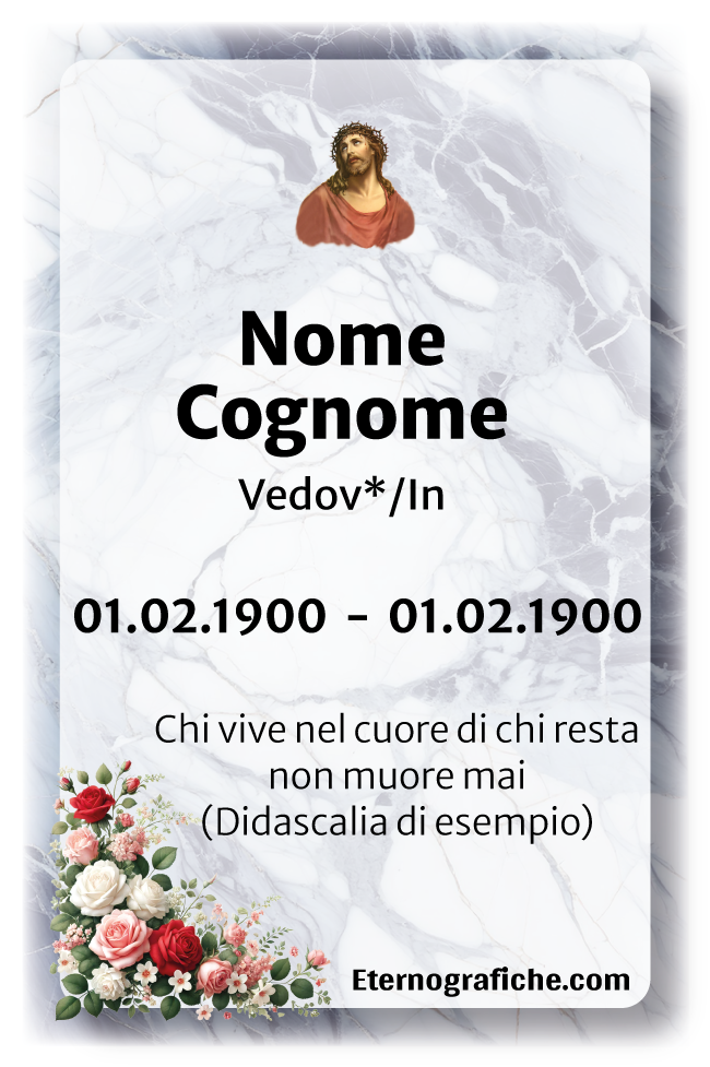 Ricordini Lutto Personalizzati - f006-5x8-plastifiicato