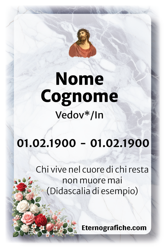 Ricordini Lutto Personalizzati - f006-5x8-plastifiicato