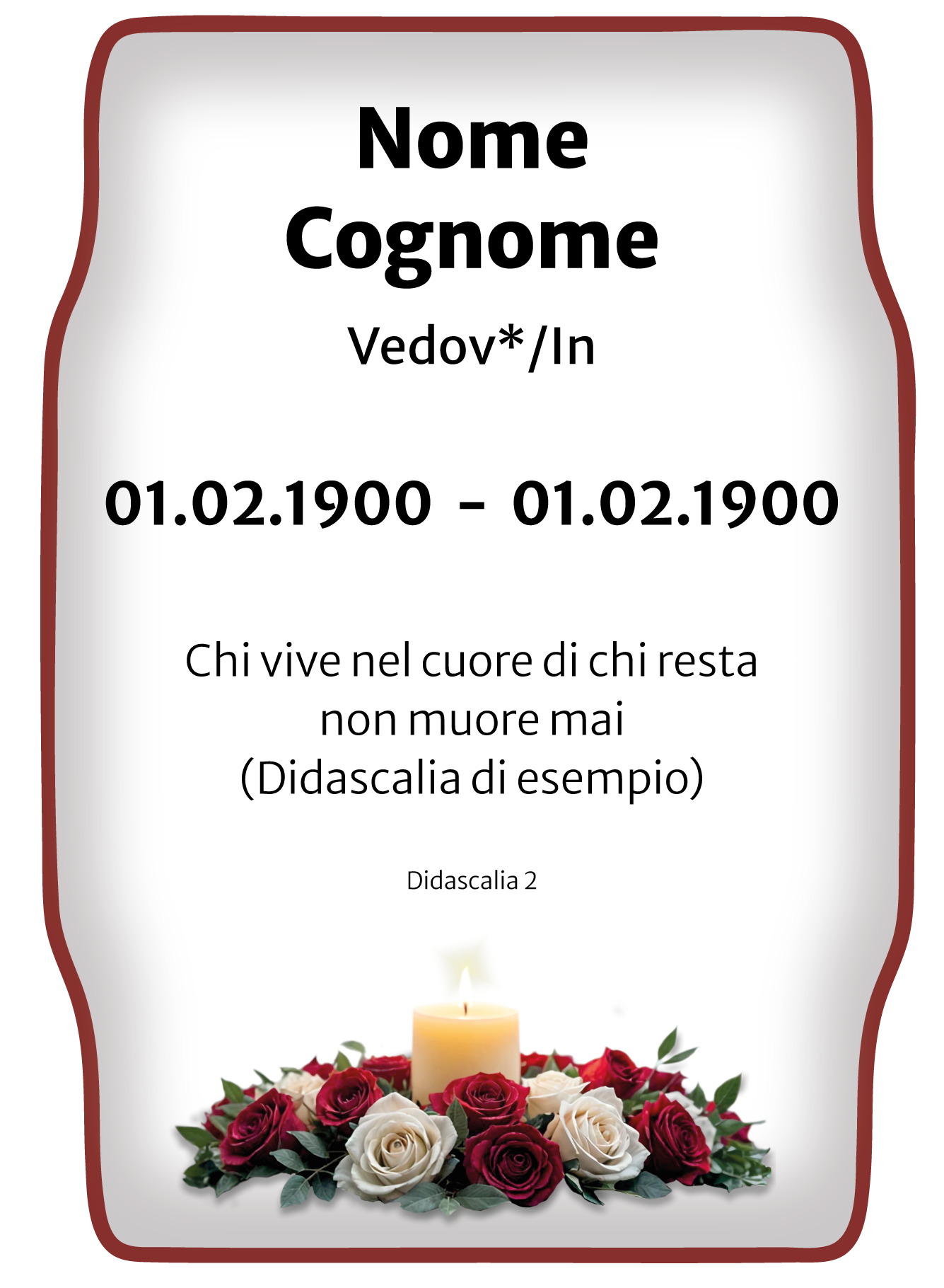 Ricordini Lutto Personalizzati - f007-10x15-imbustato