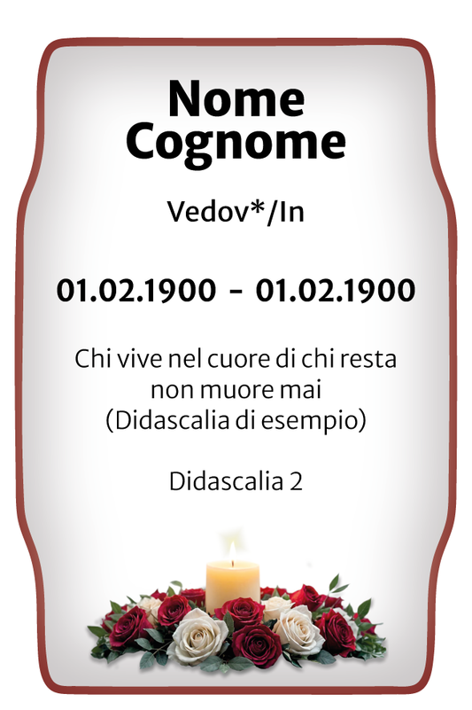 Ricordini Lutto Personalizzati - f007-5x8-plastifiicato