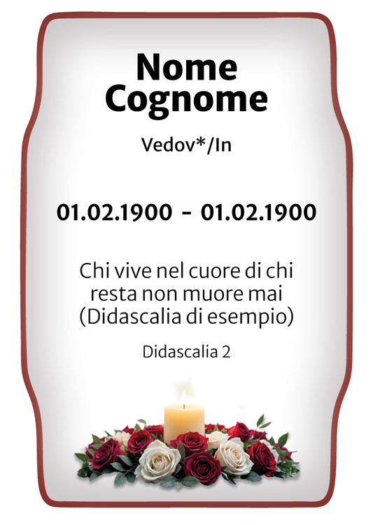 Ricordini Lutto Personalizzati - f007-6x9-plastifiicato