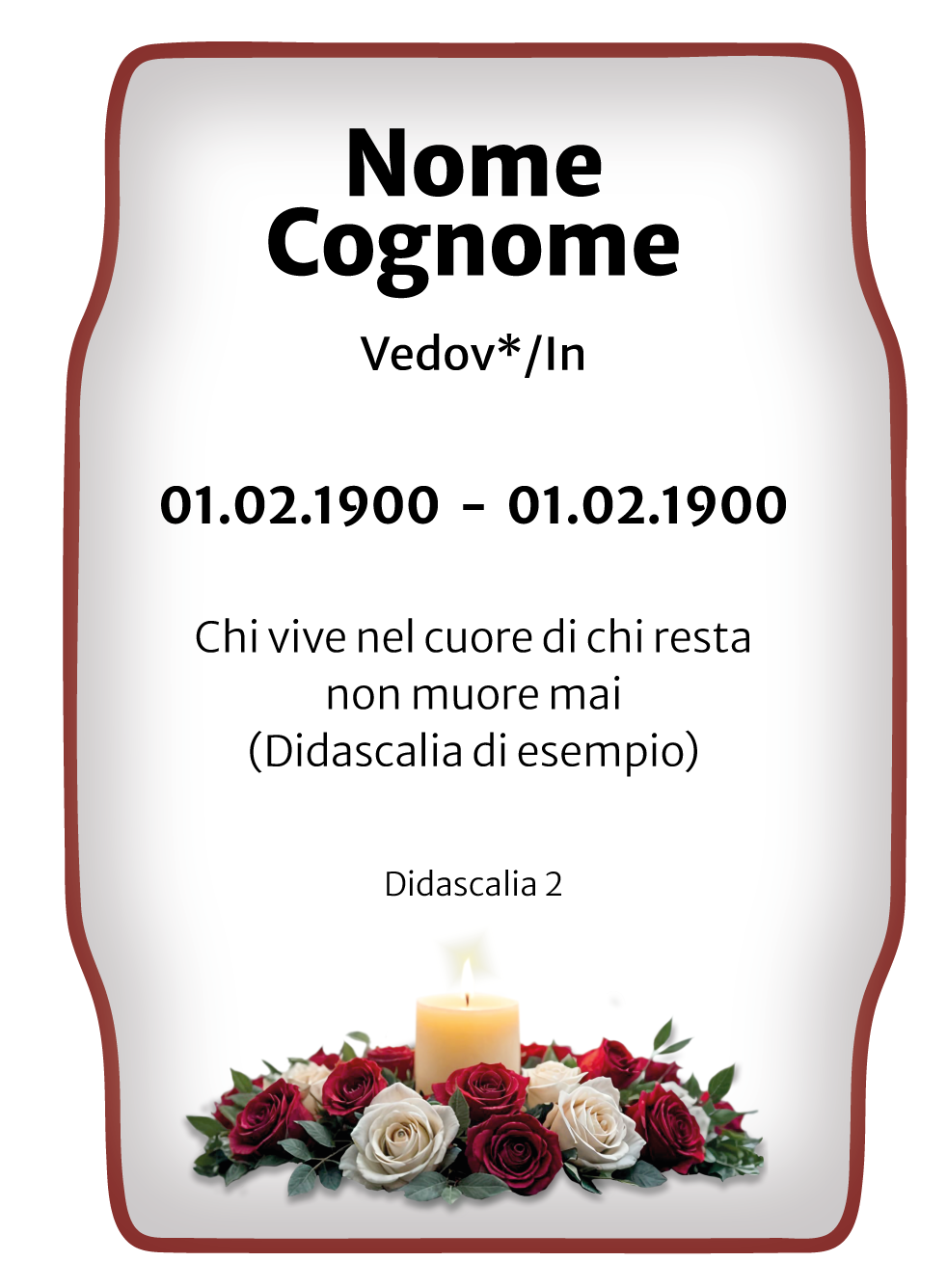 Ricordini Lutto Personalizzati - f007-8x11-imbustato