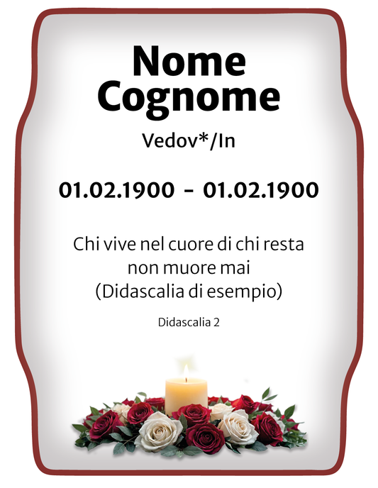 Ricordini Lutto Personalizzati - f007-9x12-plastifiicato