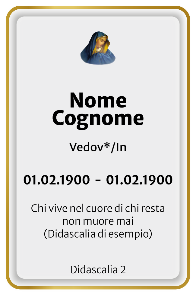 Ricordini Lutto Personalizzati - F008-5x8-plastifiicato