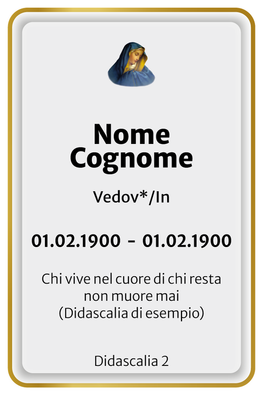 Ricordini Lutto Personalizzati - F008-5x8-plastifiicato