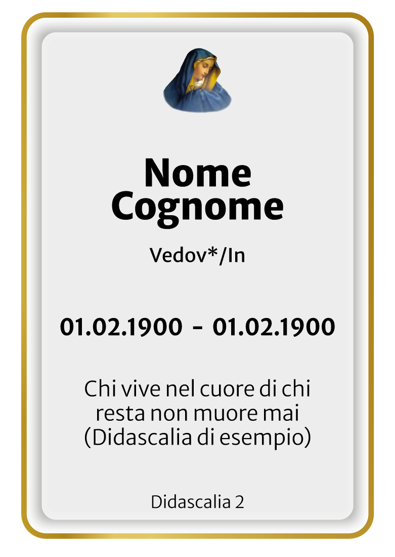 Ricordini Lutto Personalizzati - F008-6x9-plastifiicato