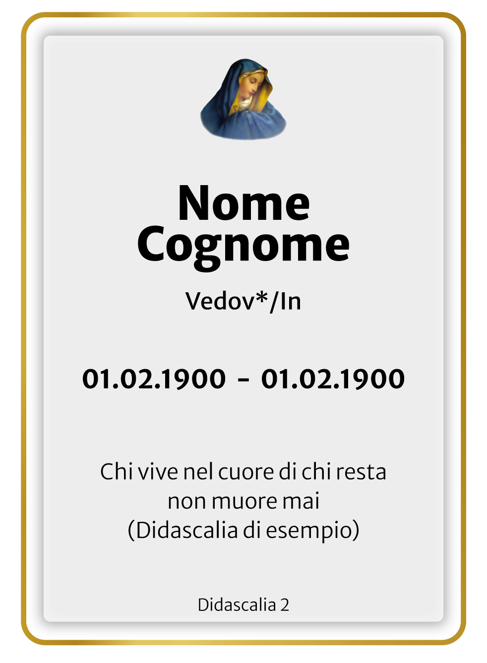 Ricordini Lutto Personalizzati - F008-8x11-plastifiicato