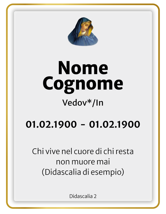 Ricordini Lutto Personalizzati - F008-9x12-plastifiicato